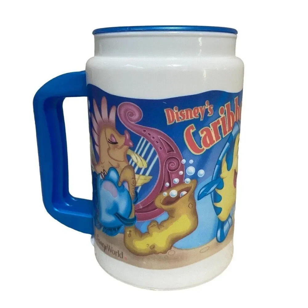 Disney's Caribbean Beach Resort Travel Mug - Blue Handle and Lid